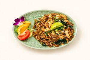 100. Riz sauté traditionnel 金不换泰式传统炒饭 (avec poulet/bœuf/porc/crevettes)