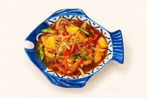 65. Filet de lotte à la Sauce Aigre-douce (avec Petits Légumes)  咕咾鱼