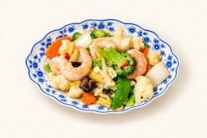 73. Crevettes Sautées aux Légumes Frais 杂菜虾
