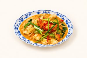 78. Calamars Sautés au Curry aux Tiges d’oignons 红咖喱鲜鱿